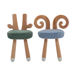 Стульчик LOONA soft furniture "Жирафик", оливковый, с белыми пяточками